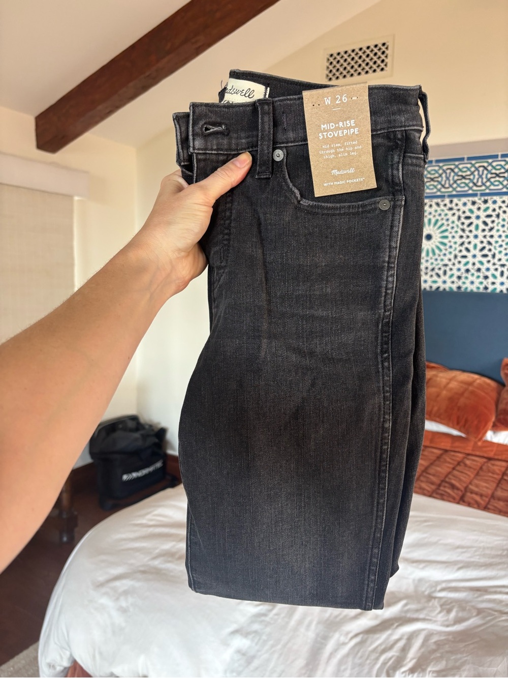 Madewell Black Mid-Rise Stovepipe Jeans